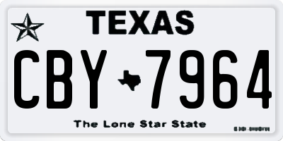 TX license plate CBY7964