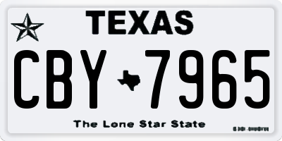 TX license plate CBY7965