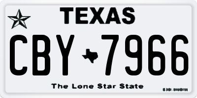 TX license plate CBY7966