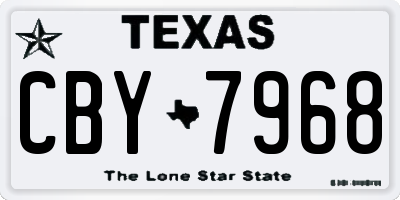 TX license plate CBY7968