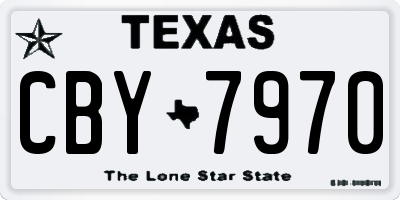TX license plate CBY7970