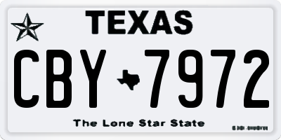TX license plate CBY7972