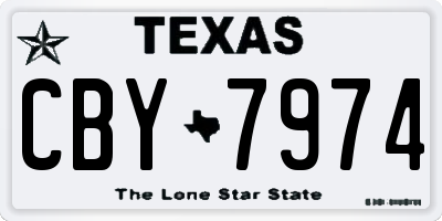 TX license plate CBY7974
