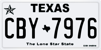 TX license plate CBY7976