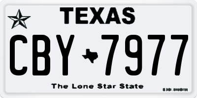 TX license plate CBY7977