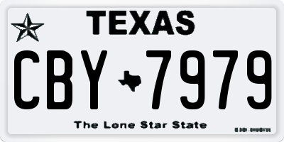 TX license plate CBY7979