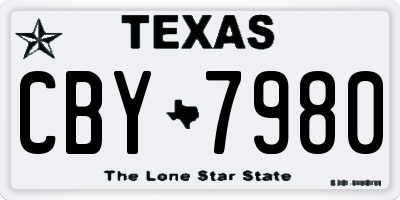 TX license plate CBY7980