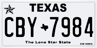 TX license plate CBY7984