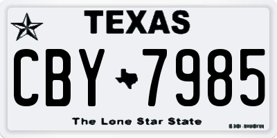 TX license plate CBY7985