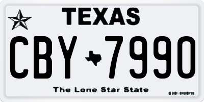 TX license plate CBY7990