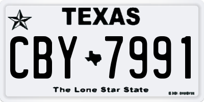 TX license plate CBY7991