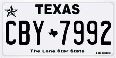 TX license plate CBY7992