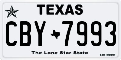 TX license plate CBY7993