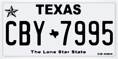 TX license plate CBY7995