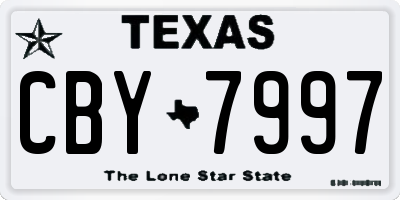 TX license plate CBY7997