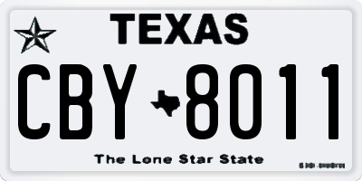 TX license plate CBY8011