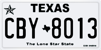 TX license plate CBY8013