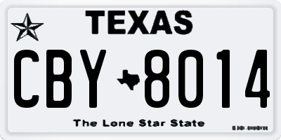 TX license plate CBY8014