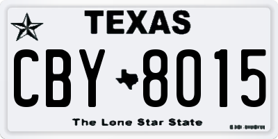 TX license plate CBY8015