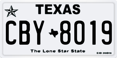 TX license plate CBY8019