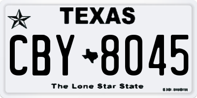 TX license plate CBY8045