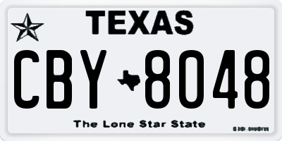 TX license plate CBY8048