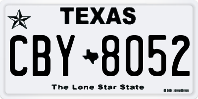 TX license plate CBY8052