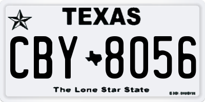 TX license plate CBY8056