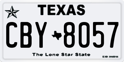 TX license plate CBY8057