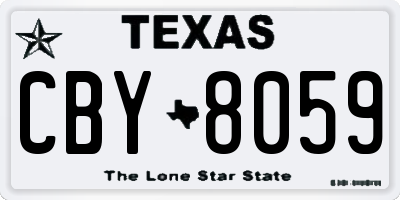 TX license plate CBY8059