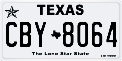TX license plate CBY8064