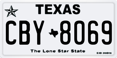 TX license plate CBY8069