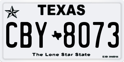 TX license plate CBY8073