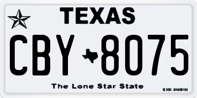 TX license plate CBY8075