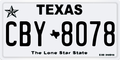 TX license plate CBY8078