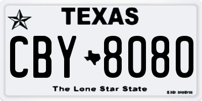 TX license plate CBY8080