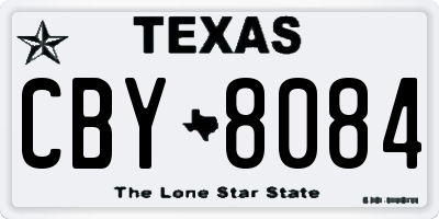 TX license plate CBY8084