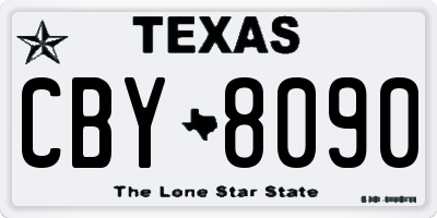 TX license plate CBY8090
