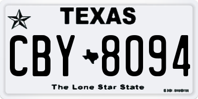 TX license plate CBY8094