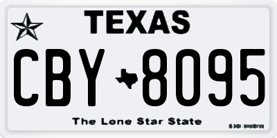 TX license plate CBY8095