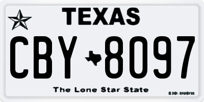 TX license plate CBY8097