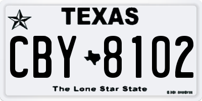 TX license plate CBY8102