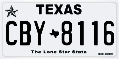 TX license plate CBY8116