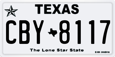 TX license plate CBY8117