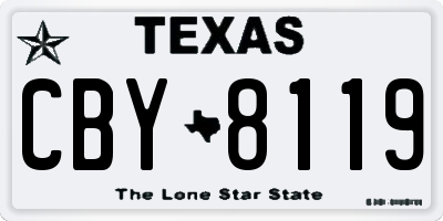 TX license plate CBY8119