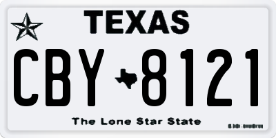 TX license plate CBY8121