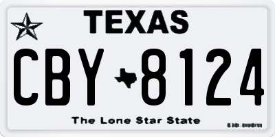 TX license plate CBY8124
