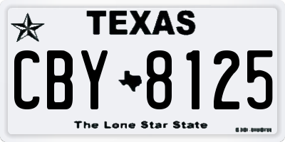 TX license plate CBY8125
