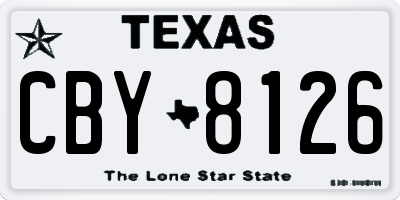TX license plate CBY8126
