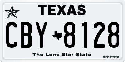 TX license plate CBY8128